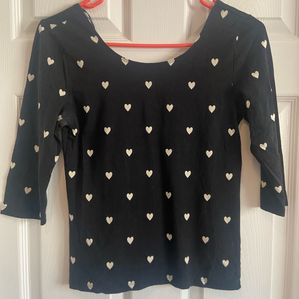 Forever 21 Black Fitted 3/4 Sleeve Blouse